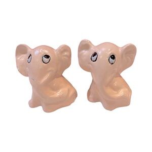 Vintage Pink‎ Elephant Salt & Pepper Shakers